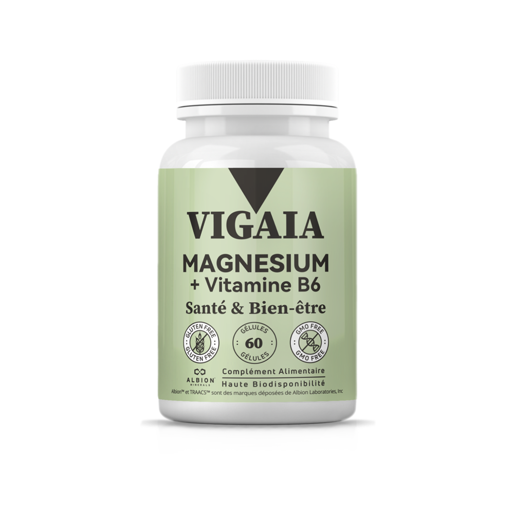 Vigaia Magnésium Bisglycinate + B6 – Sérénité, Sommeil et Vitalité Musculaire