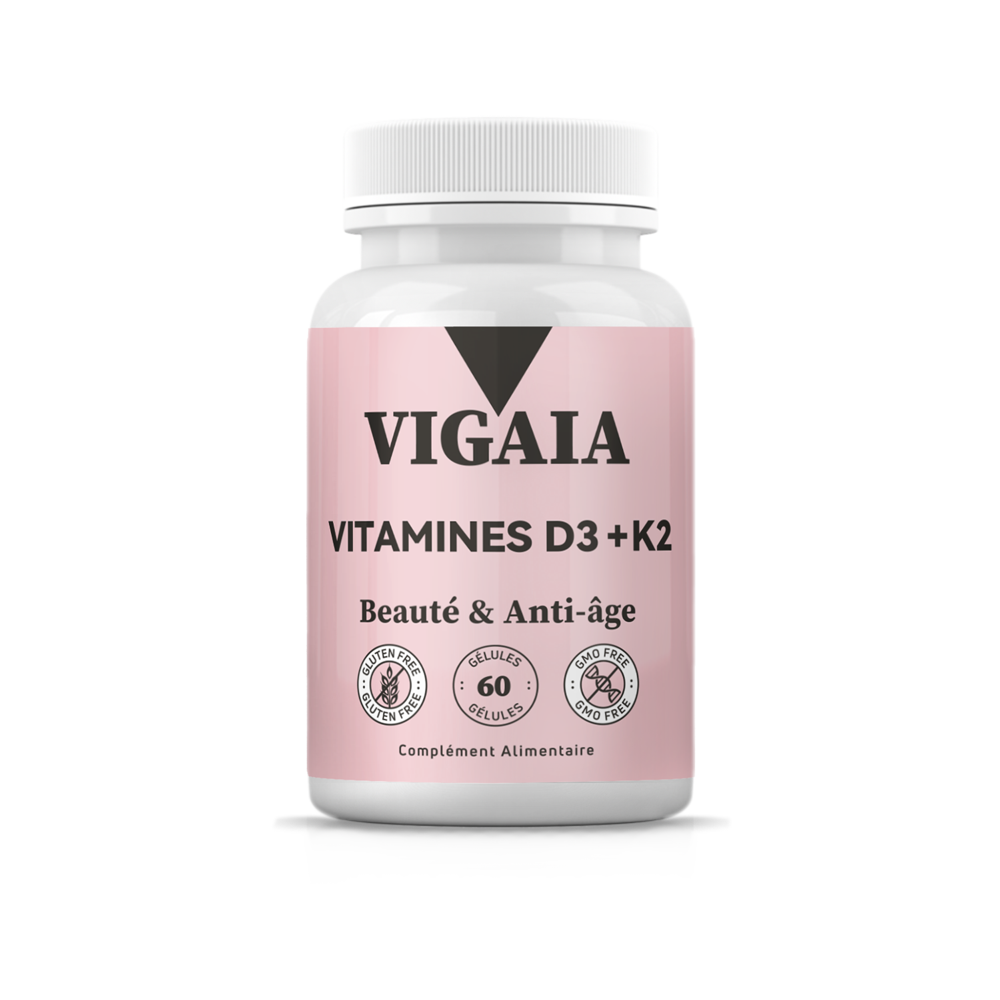 Vigaia Vitamine D3+K2 – Le Duo Essentiel pour des Os Solides et un Cœur Sain